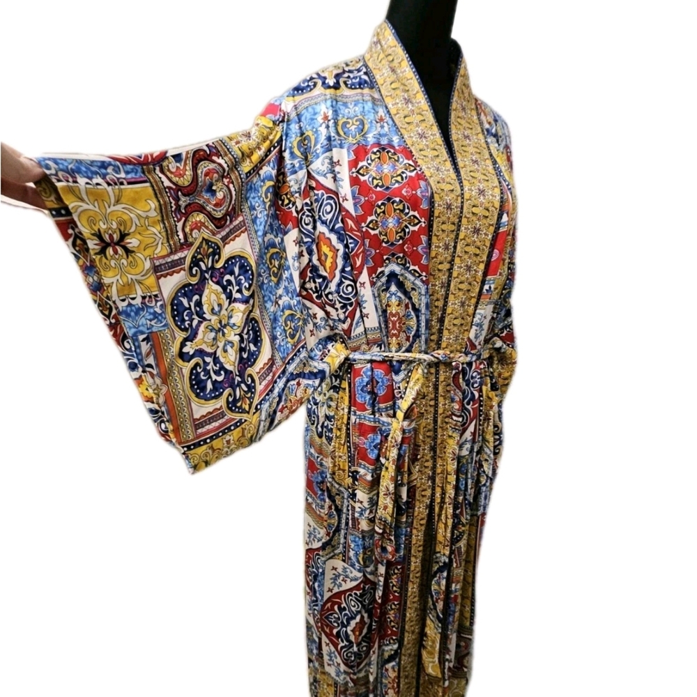 Haute Hippie Colorful Patterned Kimono Robe-Size Small
